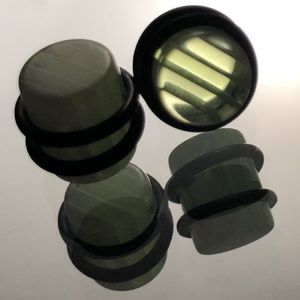 * 3/$18 Pair (2) 8mm 0g gauge Acrylic Stripe Plugs